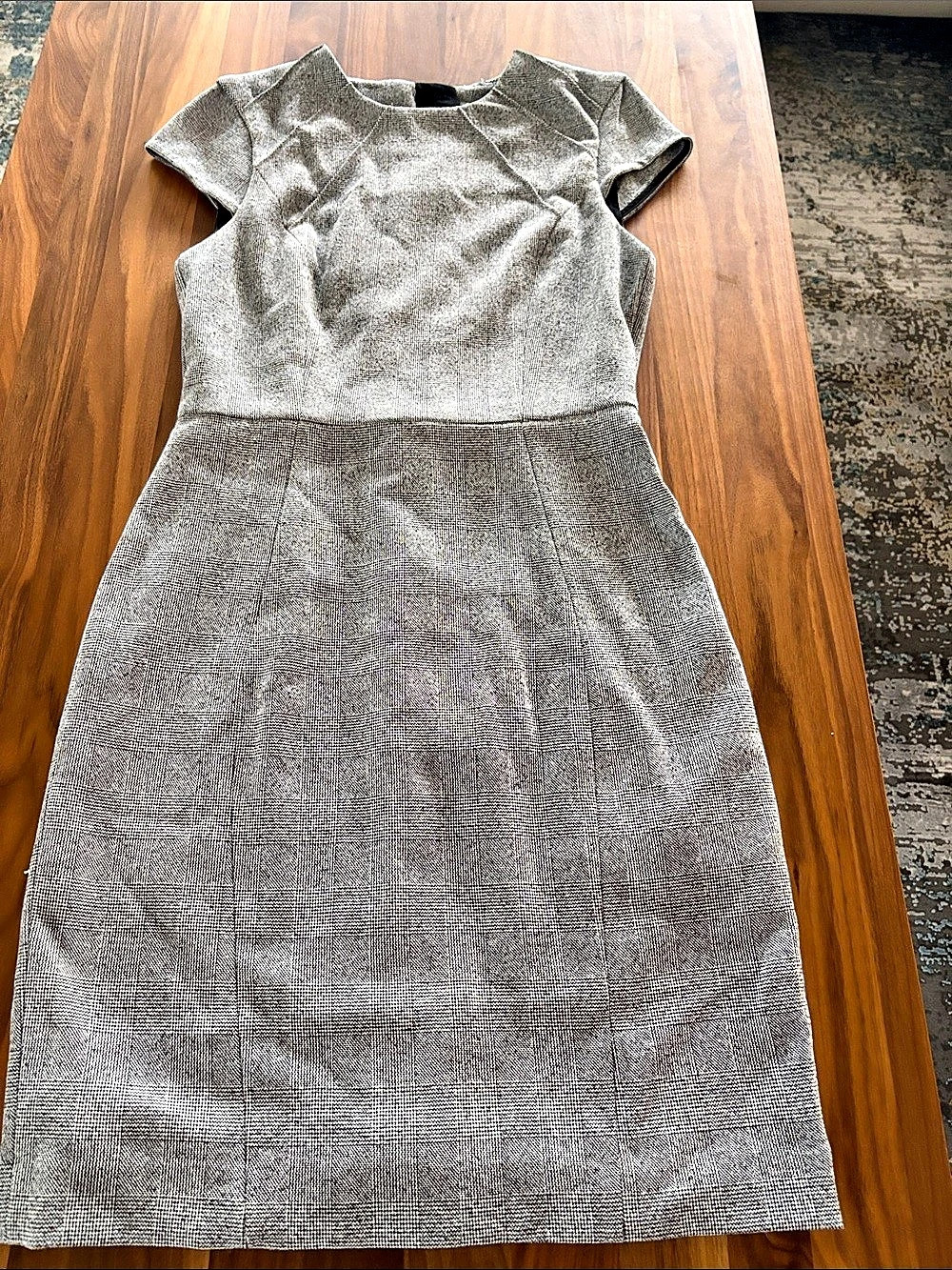 H&M Houndstooth Midi Dress Gray & Black US 4